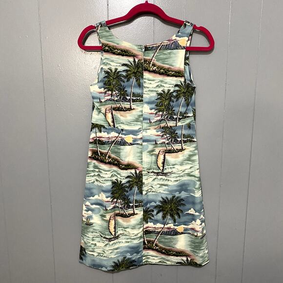 Vintage The Hawaiian Original Blue Tropical Beach Sleeveless Shift Dress 4 - Picture 5 of 8